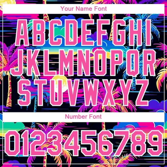 Custom Black Pink-White 3D Pattern Design Beach Hawaii Palm Trees Authentic Baseball Jersey