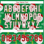 Custom Green Red-White Christmas 3D Authentic Baseball Jersey