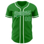 Custom Grass Green White Authentic Baseball Jersey Custom Grass Green White Authentic Baseball Jersey