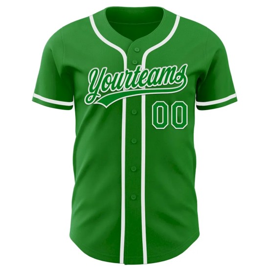 Custom Grass Green White Authentic Baseball Jersey Custom Grass Green White Authentic Baseball Jersey