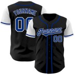 Custom Black Royal-White Authentic Two Tone Baseball Jersey