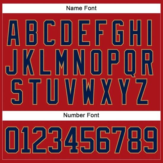 Custom Red Navy-Old Gold Hockey Jersey