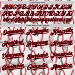 Custom White Black-Fire Red Comic Doodle Ballgame 3D Pattern Design Authentic Baseball Jersey