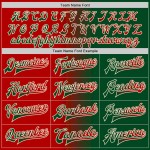 Custom Green Red-Cream Bomber Full-Snap Varsity Letterman Gradient Fashion Jacket