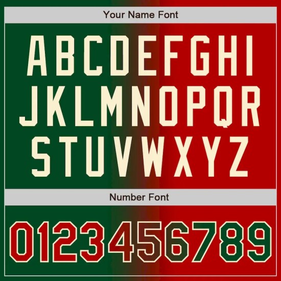 Custom Green Red-Cream Bomber Full-Snap Varsity Letterman Gradient Fashion Jacket