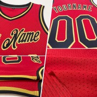 Custom Red Navy-White Authentic Throwback Basketball Jersey