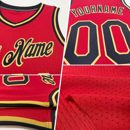 Custom Red Navy-White Authentic Throwback Basketball Jersey