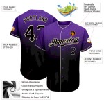 Custom Purple Black-Cream Authentic Fade Fashion Baseball Jersey