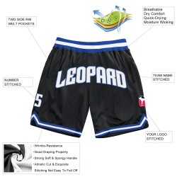 Custom Black Royal Pinstripe White-Gray Authentic Basketball Shorts Custom Black Royal Pinstripe White-Gray Authentic Basketball Shorts