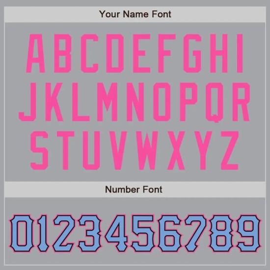 Custom Gray Light Blue-Pink Authentic Baseball Jersey